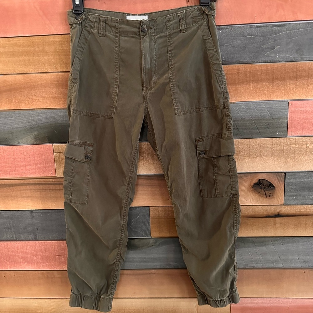 Anthropologie Cargo Jogger Pant Green Size 26P Utilitarian Streetwear Grunge